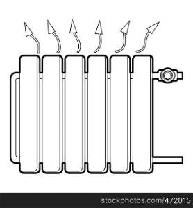 Heating battery icon. Outline illustration of heating battery vector icon for web design. Heating battery icon, outline style