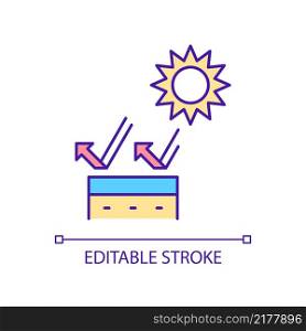 Heatwave RGB color icon. Extreme and abnormal temperatures. Dangerous disaster. Hot weather. Isolated vector illustration. Simple filled line drawing. Editable stroke. Arial font used. Heatwave RGB color icon