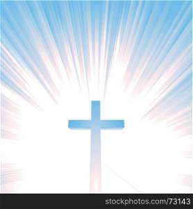 Heaven Christian Cross. Ilustration of a christian cross with star burst behind, symbolizing heaven, eternity