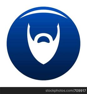 Heavy beard icon vector blue circle isolated on white background . Heavy beard icon blue vector