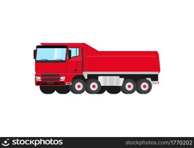 Heavy Dump Truck. Modern standard tipper truck. Flat vector.