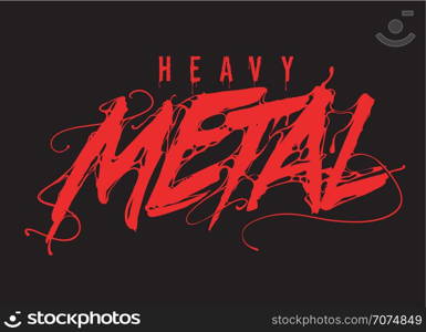 Heavy Metal Lettering Logo. Vector illustration for your card, t-shirt print design