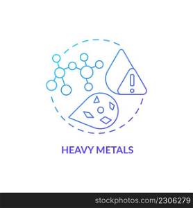 Heavy metals blue gradient concept icon. Water quality indicator abstract idea thin line illustration. Consume high levels of toxic elements. Isolated outline drawing. Myriad Pro-Bold font used. Heavy metals blue gradient concept icon