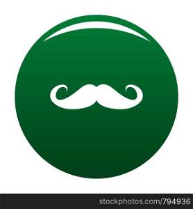 Heavy mustache icon. Simple illustration of heavy mustache vector icon for any design green. Heavy mustache icon vector green