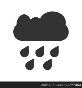 Heavy rain icon. Vector cloudy weather. Heavy sky designation symbol.
