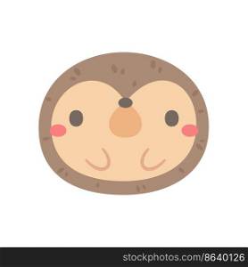 Hedgehog vector. cute animal face design for kids.