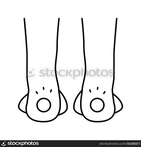 heel pain body ache line icon vector. heel pain body ache sign. isolated contour symbol black illustration. heel pain body ache line icon vector illustration