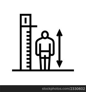 height limit kid line icon vector. height limit kid sign. isolated contour symbol black illustration. height limit kid line icon vector illustration