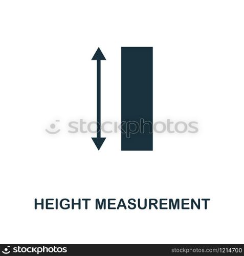 Height Measurement icon. Monochrome style design from measurement collection. UX and UI. Pixel perfect height measurement icon. For web design, apps, software, printing usage.. Height Measurement icon. Monochrome style design from measurement icon collection. UI and UX. Pixel perfect height measurement icon. For web design, apps, software, print usage.