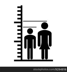 Height measuring symbol icon,vector illustration design template