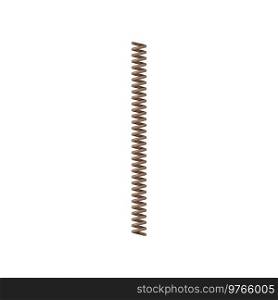 Helical spring extension and compression detail isolated icon. Vector coil spring elastic object, extension and compression vehicle spare part. Vehicle suspension flexible detail, helical spring item. Spring, torsion flexible object compression detail