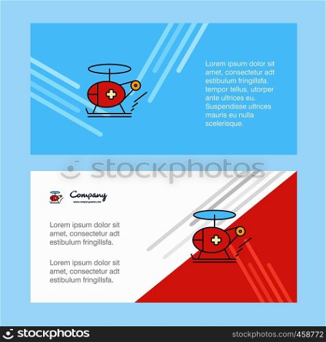 Helicopter ambulance abstract corporate business banner template, horizontal advertising business banner.
