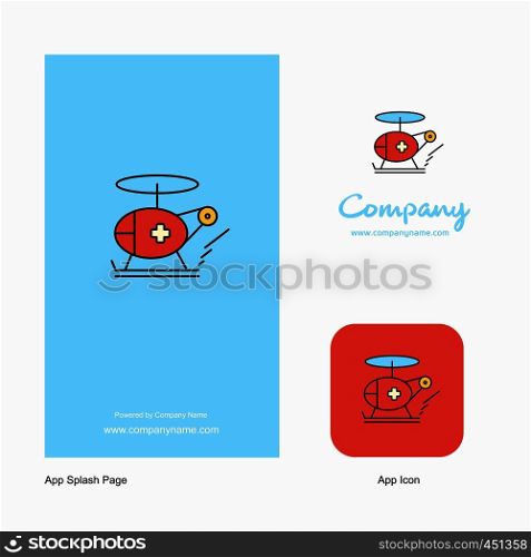 Helicopter ambulance Company Logo App Icon and Splash Page Design. Creative Business App Design Elements