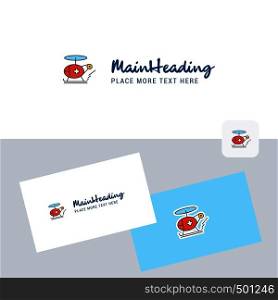 Helicopter ambulance vector logotype with business card template. Elegant corporate identity. - Vector