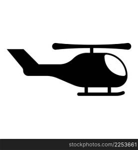 Helicopter chopper in air icon black color vector illustration image flat style simple. Helicopter chopper in air icon black color vector illustration image flat style