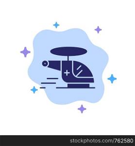 Helicopter, Chopper, Medical, Ambulance, Air Blue Icon on Abstract Cloud Background