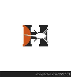 helicopter field or the letter H . logo  vector illustration template.