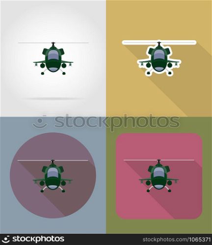 helicopter flat icons vector illustration isolated on background