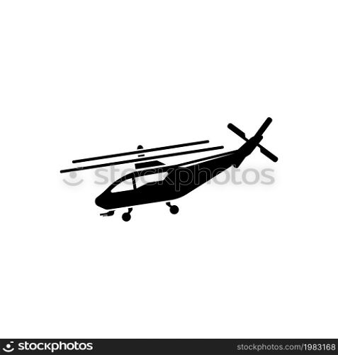 Helicopter, Fly Transport, Aviation. Flat Vector Icon illustration. Simple black symbol on white background. Helicopter, Fly Transport, Aviation sign design template for web and mobile UI element. Helicopter, Fly Transport, Aviation. Flat Vector Icon illustration. Simple black symbol on white background. Helicopter, Fly Transport, Aviation sign design template for web and mobile UI element.