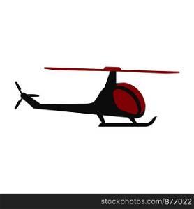 Helicopter flying aircraft transporting, chopper isolated icon vector. Vehicle with wings, high in air, aerial aviation for private flight in no time. Quick charter and traveling, aerospace airplane. Helicopter flying aircraft transporting, chopper isolated icon vector