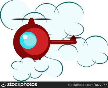 Helicopter flying, illustration, vector on white background.