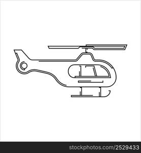 Helicopter Icon, Chopper Icon, Helicopter Flying Vehicle, Rotorcraft Vector Art Illustration