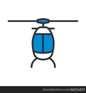 Helicopter Icon. Editable Bold Outline With Color Fill Design. Vector Illustration.