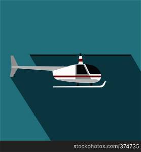 Helicopter icon. Flat illustration of helicopter vector icon for web design. Helicopter icon, flat style