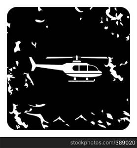 Helicopter icon. Grunge illustration of helicopter vector icon for web design. Helicopter icon, grunge style