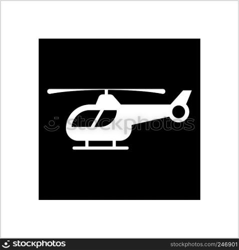 Helicopter Icon, Helicopter Flying Vehicle, Rotorcraft Vector Art Illustration