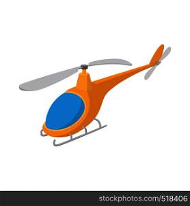 Helicopter icon in cartoon style on a white background. Helicopter icon, cartoon style