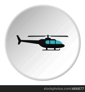 Helicopter icon in flat circle isolated on white background vector illustration for web. Helicopter icon circle