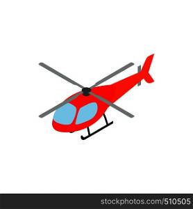 Helicopter icon in isometric 3d style on a white background. Helicopter icon, isometric 3d style