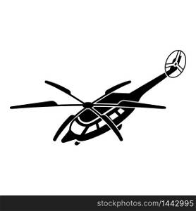 Helicopter icon. Simple illustration of helicopter vector icon for web design isolated on white background. Helicopter icon, simple style