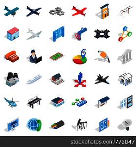 Helicopter icons set. Isometric style of 36 helicopter vector icons for web isolated on white background. Helicopter icons set, isometric style