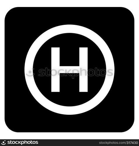 Helicopter landing pad Helicopter place icon black color vector illustration flat style simple image