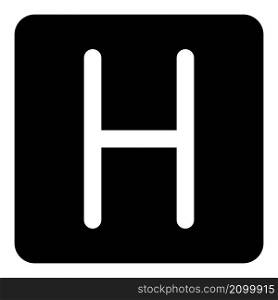 Helicopter signal with alphabet H on a roof top