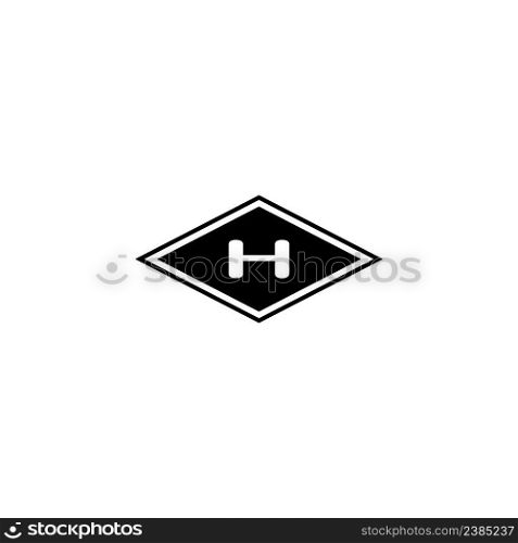 Helipad Icon, Helicopter Landing Pad, Area, Platform, H Letter, Vector illustration design.