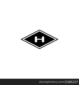 Helipad Icon, Helicopter Landing Pad, Area, Platform, H Letter, Vector illustration design.