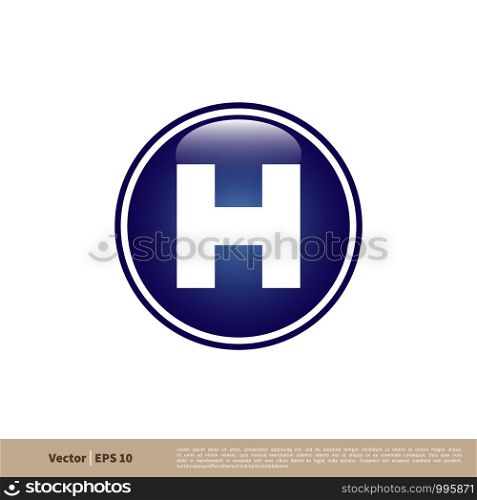 Helipad Signage Icon Vector Logo Template Illustration Design. Vector EPS 10.