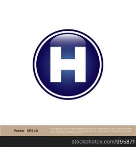 Helipad Signage Icon Vector Logo Template Illustration Design. Vector EPS 10.
