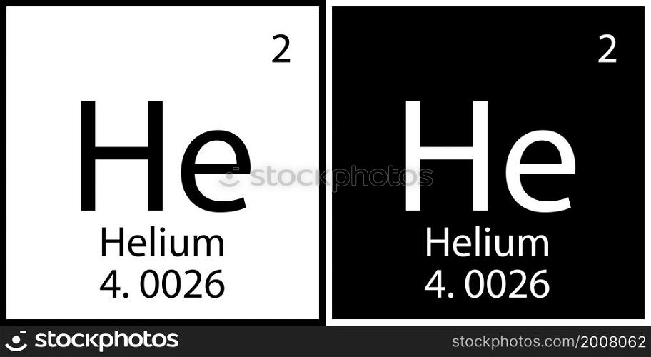 Helium symbol. Black and white square. Atomic number. Chemical element. Periodic table. Vector illustration. Stock image. EPS 10.. Helium symbol. Black and white square. Atomic number. Chemical element. Periodic table. Vector illustration. Stock image.