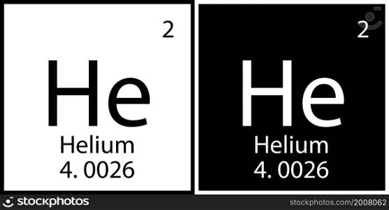 Helium symbol. Black and white square. Atomic number. Chemical element. Periodic table. Vector illustration. Stock image. EPS 10.. Helium symbol. Black and white square. Atomic number. Chemical element. Periodic table. Vector illustration. Stock image.