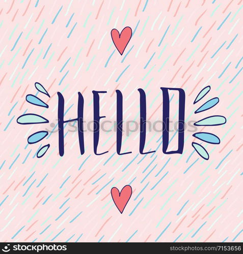 Hello banner design. Social media blog icon. Calligraphic vector illustration. Hello banner design. Social media blog icon. Calligraphic vector illustration.
