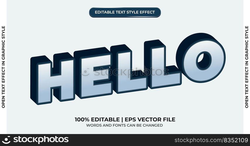 Hello editable text effect