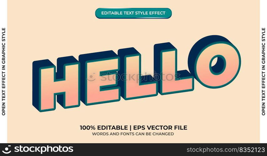 Hello editable text effect