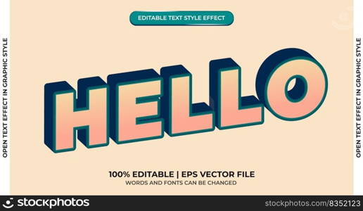 Hello editable text effect