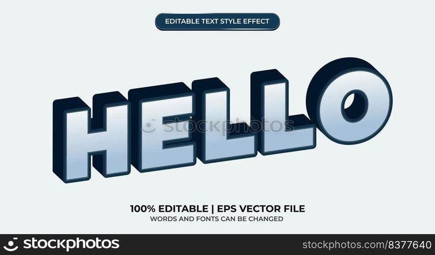Hello editable text effect