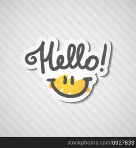 Hello lettering vector image