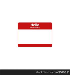 Hello my name is. Vector label sticker